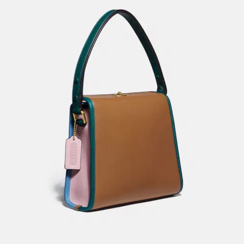 Coach Colorblock Turnlock Shoulder Bag - Picture 6 of 8